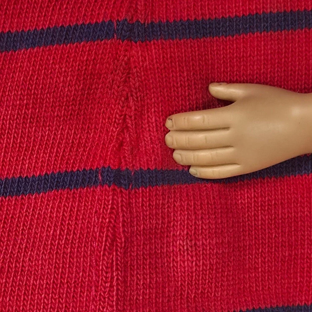 Vintage Polo Ralph Lauren Long Sleeve Turtleneck Shirt Red Blue Stripe Med USA